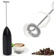 Handheld Milk Frother - Stainless Steel Electric Whisk - Portable Battery