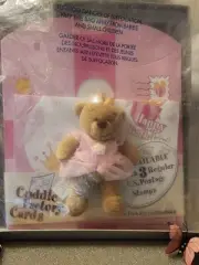 Cuddle Factory Mailable Plush Teddy Bear Happy Birthday Princess Greeting Card