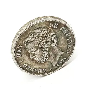 18枚全套西班牙5比索銀幣 1869—1899人物肖像雕刻仿古外國硬幣