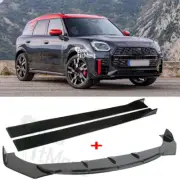 For Mini Cooper Clubman Countryman Front Bumper Lip Splitter Spoiler+Side Skirt