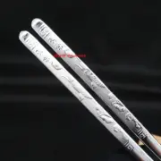 Real 999 Fine Silver Chopsticks Silver Healthy Tableware Fish Pattern Handle