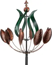 Large Wind Spinner Metal Tulip Rotating Kinetic Sculpture Lawn Patio Garden Yard