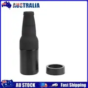 Bottle Can Cooler Vacuum Insulated Beer Cold Keeper W/Canned Opener (Black)