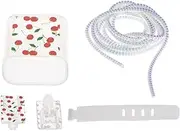 NonMiFyR Charging Cable Protector, Charger Protector, Phone Accessories, Transparent Plug, 4 in 1 Data Cable Cover, Protective Case, cherry