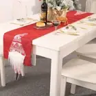 Red Grey Rudolf Tablecloth Cartoon Christmas Decoration Festival Gift