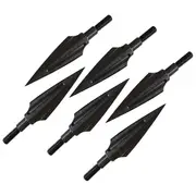6 Pcs Metal Archery Arrowheads 125 Grain Broad Head Tips Arrows for Compound Bow Crossbow Recurve Bo