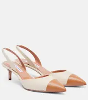 [Aquazzura] Aquazzura Milanese 50 leather slingback pumps AU 11 beige