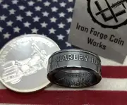 Harley Davidson 1oz Silver Coin Ring. Show Your Harley Pride! HOG Motorcycle