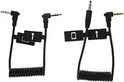 COSMEVIVI 2pcs Mobile Phone Microphone Cable to Patch Cable Coiled Headphone Cable Mic Cable Cable