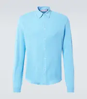 [Orlebar Brown] Orlebar Brown Giles cotton piqué shirt UK 17 blue