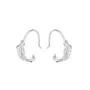 Sterling Silver Feather Ear Wire French Hook DIY Earring Findings A1603