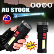 Bright 500LM LED Torch Tactical Flashlight USB Rechargeable + Battery AL