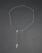 [REPUBLIK] REPUBLIK Men's Rosary Bead Necklace in Silver One Size Silver