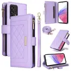 For Samsung Galaxy A55 A54 A35 A23 A15 Leather Zipper Wallet Stand Case +2 Strap