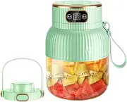 Portable Juicer Blender, Food Mixing Machine, USB Rechargeable Portable Juicer Blender, Digital Display Food Processor, 600ml Food Mixing Machine for Shakes, Smoothies, and Healthy Drinks