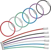 [Yamibobo] 24PCS 15CM Wire Keychain Cable Stainless Steel Key Ring Loop Holder for Luggage Tag Keeper for Sport and Travel