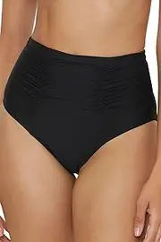 [BECCA] Color Code - Women's High Waisted Bikini Bottom, Shirred Seam, Cheeky Coverage, Swimwear Separates for Women