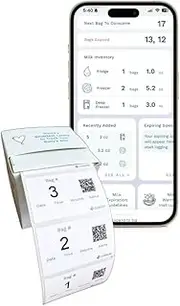 Cubtale Smart Milk Bag Labels - Milk Expiration, Inventory and Storage Tracking, Caregiver Access to Breastmilk Details with QR Code - Consecutively Numbered Self-Adhesive Labels