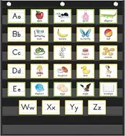 Eamay Standard Pocket Charts, Black Pocket Chart for Classroom,Teacher Supplies(28W*28L)