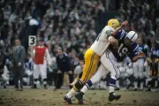 Football Green Bay Packers Lee Roy Caffey In Action 1966 OLD PHOTO