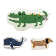 Cute Bath Mat Soft Plush Cartoon Animal Floor Mats Water Absorbent Anti-slip Rug Dog Crocodile