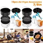 10 Pcs Air Fryer Accessories Set with Cake Basket Pizza Pan Stainless HaWsR