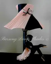 PLASTIC RIBBON PINK & BLACK LAMPSHADE for BARSONY BALLERINA LADY LAMP