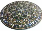 36" X 36" Round Marble Dining Table Top Side Table Random Inlay Hallway Decor