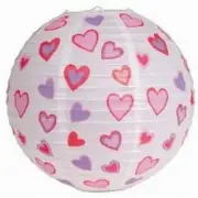 Red Hearts 12" Paper Lantern Valentines Day Decorations Vday Decor Hanging Decor