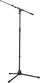 K&M König & Meyer 21090.500.55 Tripod Microphone Stand | Adjustable Telescoping 2-Piece Boom Arm | Professional Grade | Heavy Duty with Folding Leg Base | German Made Black