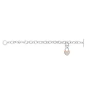 1/5 Carat Diamond Heart Bracelet in Gold Plated Sterling Silver