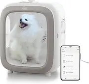GEX Pet Dryer House PPDR01-WH Pet Dryer House, Temperature & Air Volume Setting, 6 Levels of Safe Negative Ions, 28.6 gal (80 L) Spacious Space, Quiet Design, Easy to Set with Smartphone & Manual