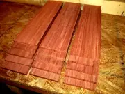 EIGHT (8) BEAUTIFUL SANDED KILN DRIED THIN PIECES BUBINGA WOOD 12 X 3 X 3/8"