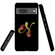 For Google Pixel 7 Case Tough Protective Cover Embellished Letter N
