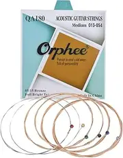 QA180 Acoustic Folk Guitar String 6pcs/Set(.013-.054) Hexagonal Steel Core 85/15 Bronze Wire Wound Medium ion Empty 013-054