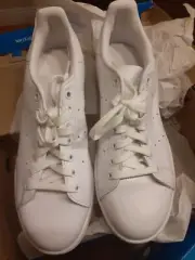 Adidas Stan Smith Sneakers Shoes Leather All White S75104 MENS SIZE 8