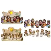 Resin Nativity Scene Set Manger Miniatures Decor Christmas Tabletop Ornament