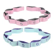 49.2 Inch 2 Pcs Exercise Bands Yoga Stretching Strap Light Pink/Peacock Blue