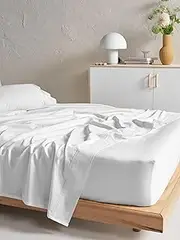 [Linen House] 500TC Cotton Sateen Flat Sheet, Queen, White