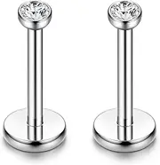 [Sanfenly] 18G 6-10MM Stainless Steel Lip Rings Nose Studs Piercing Internally Threaded