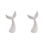 2x LVD Whale Tail Carved Polyresin Figurine Home/Office Sculpture Decor Large