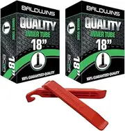 Baldwins PAIR 18 Cycle/Bike Inner Tubes 18 x 1.75 to 2.125 (Fits any 1.75, 1.85, 1.90, 1.95, 2.0, 2.10, 2.125) Schrader/Car Type Valve (Pack of 2)