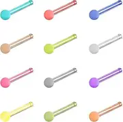 [AccGin] 20G Nose Ear Rings Hoop Acrylic Colored Seamless Nose Ring & Cartilage Hoop Nose Studs Screws Nostril Nose Piercing Jewelry Cartilage Piercing Jewelry with Comfort Round Ends 8 Color Set for Women Men