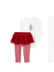 Baby 12 month 2-Piece Christmas Bodysuit & Tutu Pant Set from Carters