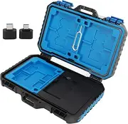 Memory Card Carrying Case, Waterproof Shockproof Compact Protective Box Card Holder Storage Bag with OTG Function for Nano SIM, SD and TF Memory Card