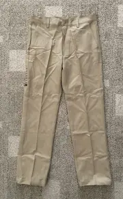 Mens Dockers Washed Chino Flat Front Pants Tan Size 32W X 32L No Wrinkles