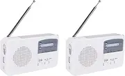 2X Emergency Radio with Solar and Hand Crank Self Powered, Battery USB FM/AM Radio LED Flashlight Phone Charger