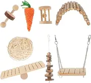 BESPORTBLE 1 Set Hamster Wooden Climbing Ladder and Swing Engaging Activity Supplies for Hamsters Gerbils and Guinea Pigs Durable and Fun Cage Accessories for Animals