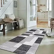 Long Carpet Runners for Hallway 200cm 2.5m 300cm 3.5m 4m 500cm 6m Indoor Outdoor Narrow Rug Runner, Corridor Aisle Hotel Entrance Non Slip Checkered Floor Area Mat(80x400cm)