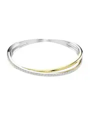 [Swarovski] Hyperbola Bangle Round Cut Mixed Metal finish in White